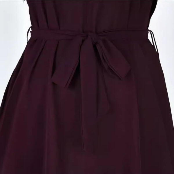 V-neck Short Sleeve Dress With Belt Summer Fashion Bowknot Dresses For Women Clothing - Image 6