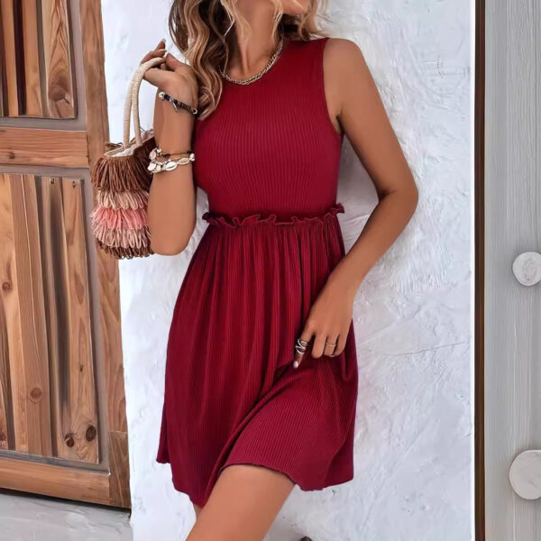 Vacation Sleeveless Lace Knitted Dress - Image 3